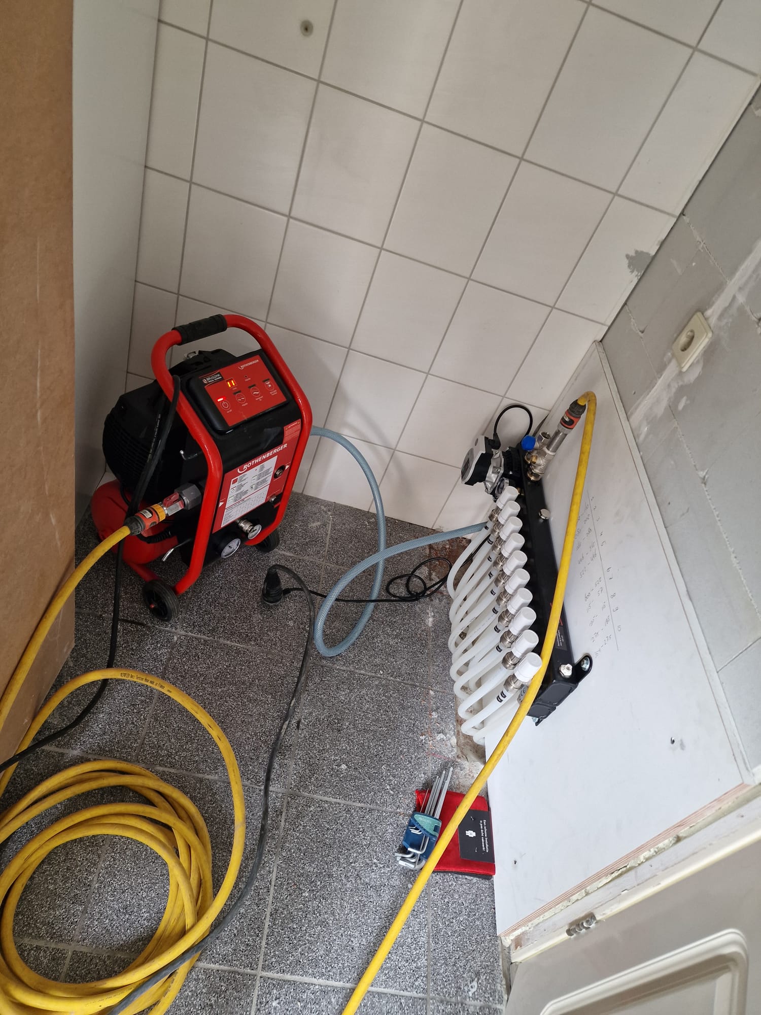 Druktest vloerverwarming