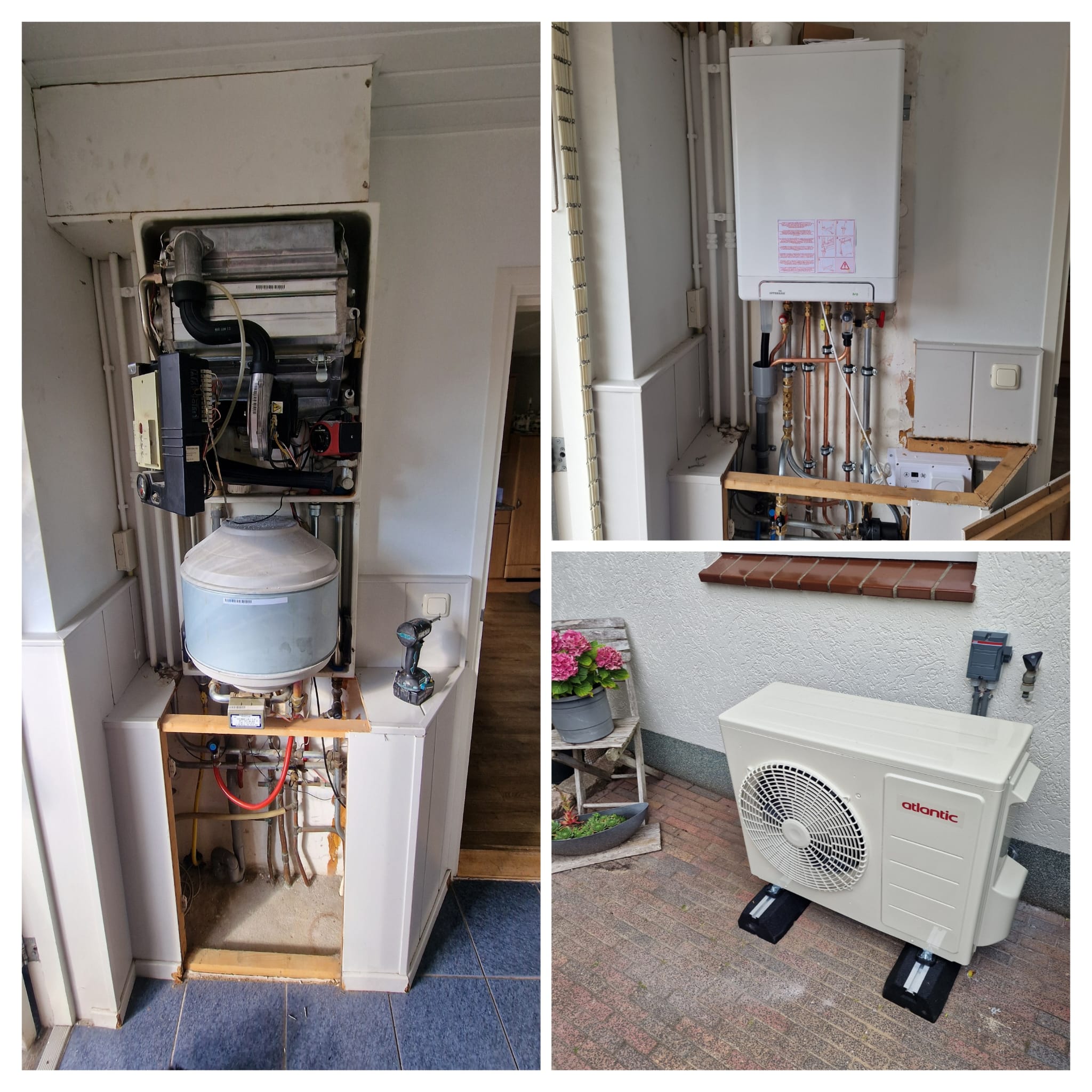 Voor en na warmtepomp installatie