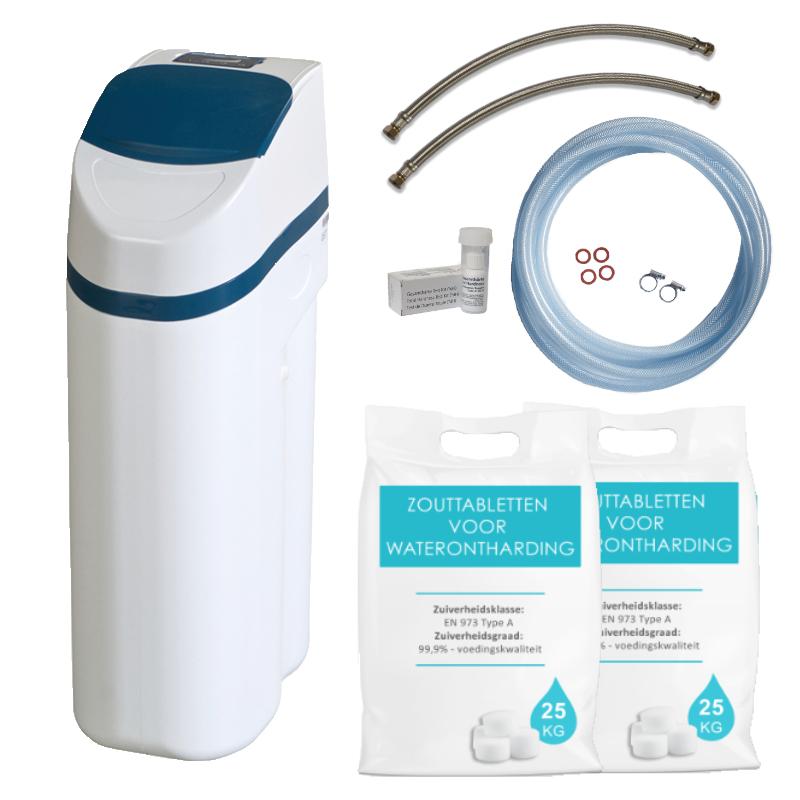 Waterontharder systeem met zouttabletten